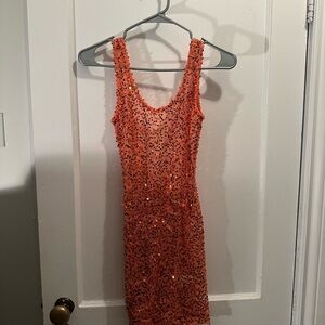 Peppermayo Sparkling Orange Mini Dress